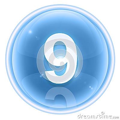 Number nine icon ice Stock Photo