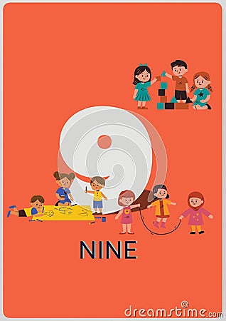 The Number of Numbers to Make It Easier for Children to Learn Vector Illustration