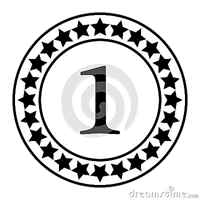 The number one, Best rating symbol, Vector illustration Cartoon Illustration