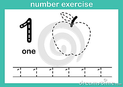 Number one exercise Vector Illustration