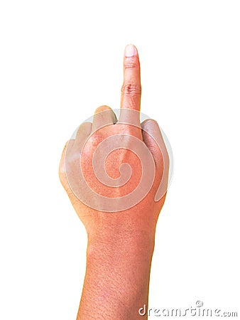 Number one hand gesture symbol Stock Photo