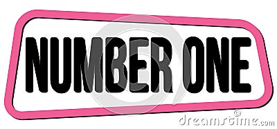NUMBER ONE text on pink-black trapeze stamp sign Stock Photo