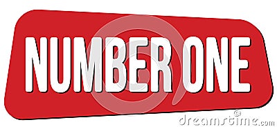 NUMBER ONE text on red trapeze stamp sign Stock Photo