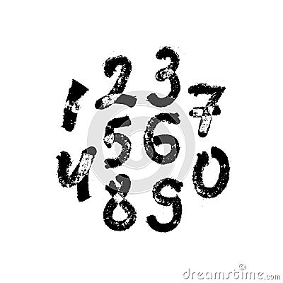 Number Painted by hand Vector Illustration