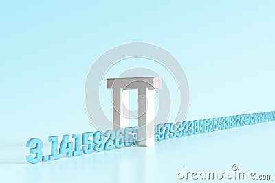 The number pi together with the queue of numbers 314 for math abstract in the form of a bridge Stock Photo