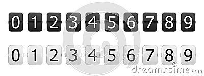 Number Plates, Clock Counter, Timer Flip Countdown, Time Remaining Countdown - Vector Illustrations Set Isolated On White Vector Illustration
