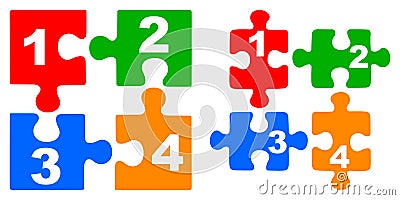 Number puzzles Vector Illustration