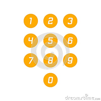 Set of 0-9 number icons. Vector illustration Vector Illustration