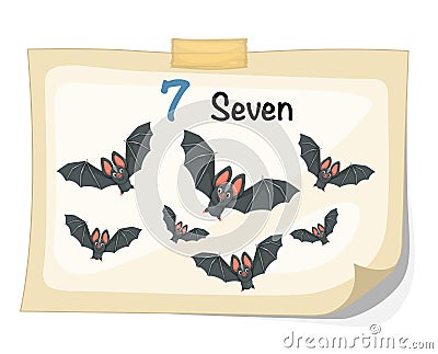 Number seven bat vector Vector Illustration