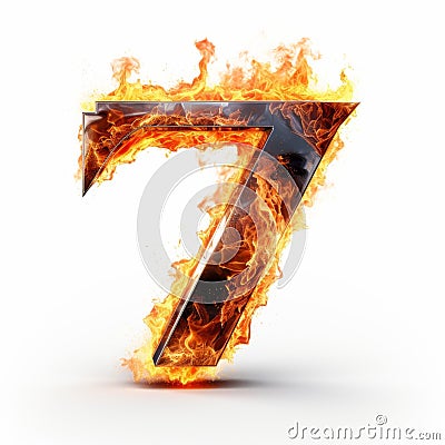 Luxury Fire Text Effect: Seven Shaped By Flames Stock Photo