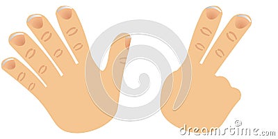 Number seven with fingers Vector Illustration