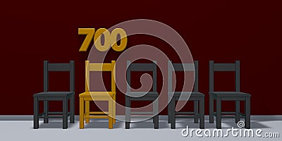 Number seven hundred and row of chairs Stock Photo