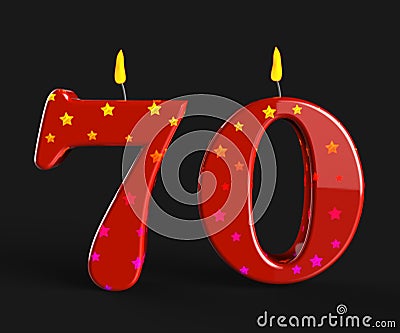 Number Seventy Candles Mean Special Stock Photo