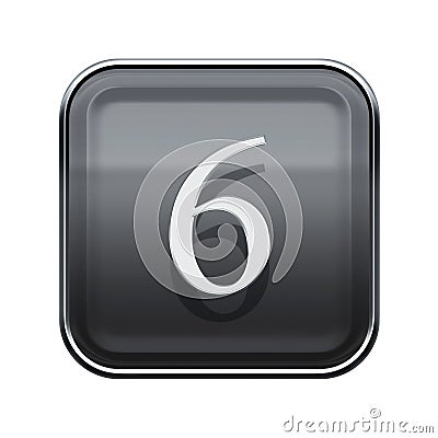 Number six grey glossy. Stock Photo