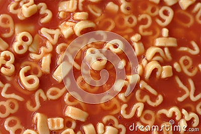 Number spaghetti Stock Photo