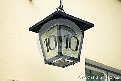 Number ten on house lantern Stock Photo