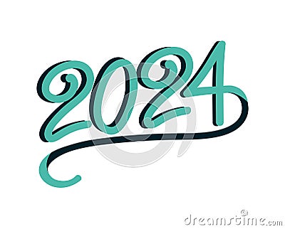 2024 number text illustration Vector Illustration