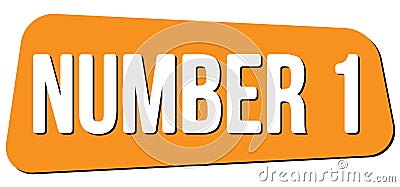 NUMBER 1 text on orange trapeze stamp sign Stock Photo