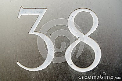 Number thirty eight Stock Photo