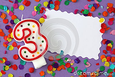 Number three birthday candle Stock Photo