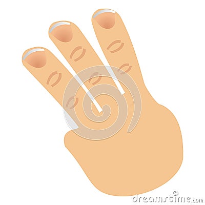 Number three made with fingers Vector Illustration