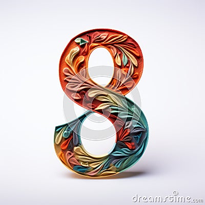 Number Twenty-eight: A Vibrant Art Form With Nature-inspired Designs Stock Photo