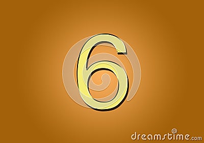 Number 6 for use on content creation Stock Photo