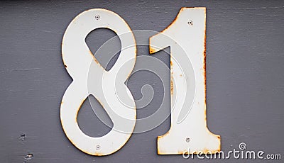 Number 81 white Stock Photo