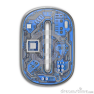Number 0 zero, Alphabet in circuit board style. Digital hi-tech letter isolated on white Cartoon Illustration