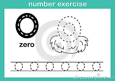 Number zero exercise Vector Illustration