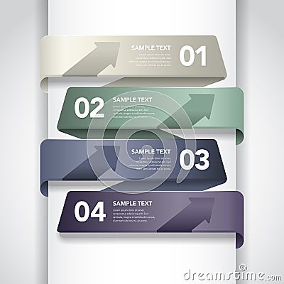 Numbered Banner Design Vector Illustration