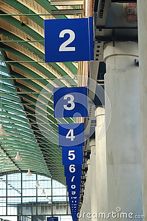 Numbered Bays at Bus Station Stock Photo