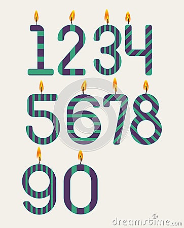 Numbered candles Vector Illustration
