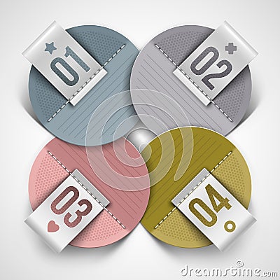 Numbered infographics paper labels Vector Illustration