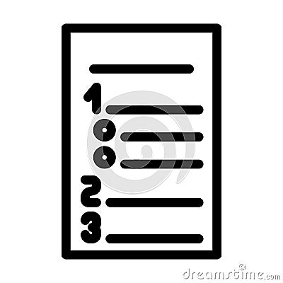 numbered list line icon vector illustration Vector Illustration