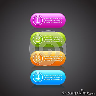 Numbered option buttons Vector Illustration