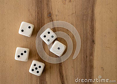 Numbered plastic pieces on a table Stock Photo