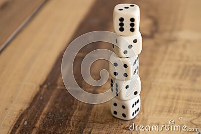 Numbered plastic pieces on a table Stock Photo