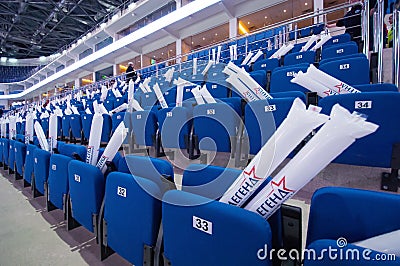 Numbered seats in row Editorial Stock Photo