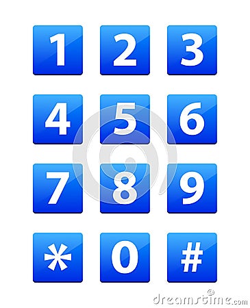 Numbers button Vector Illustration