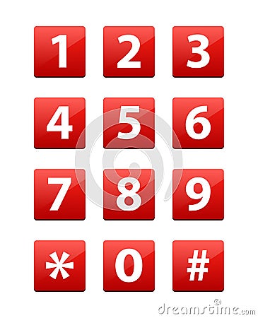 Numbers button Vector Illustration