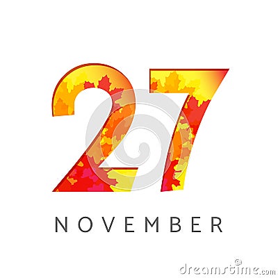 27 numbers autumn logo Vector Illustration