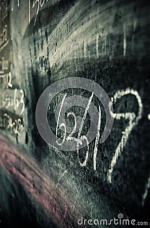 Numbers on a blackboard Stock Photo