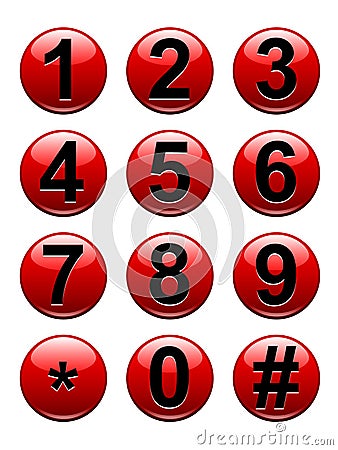 Numbers Buttons Vector Illustration