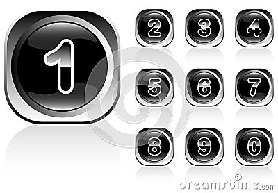 Numbers buttons Vector Illustration