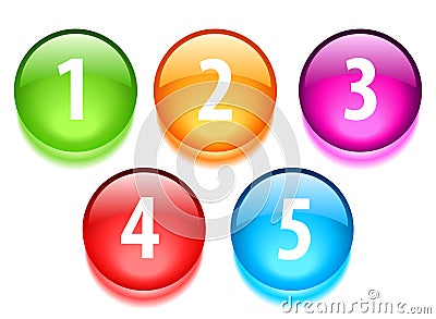 Numbers buttons Vector Illustration