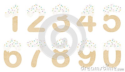 Cupcake style numbers Vector Illustration