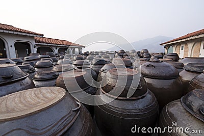 Numbers of clay pots Stock Photo