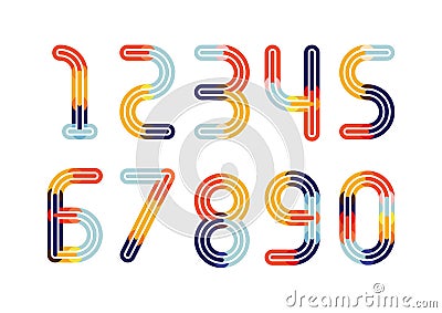 Numbers Colorful Overlay Vector Illustration