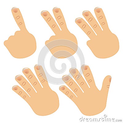 Numbers with fingers Vector Illustration